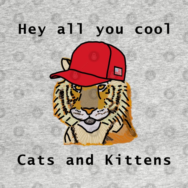 Cool Tiger Wearing Red Hat Memes by ellenhenryart